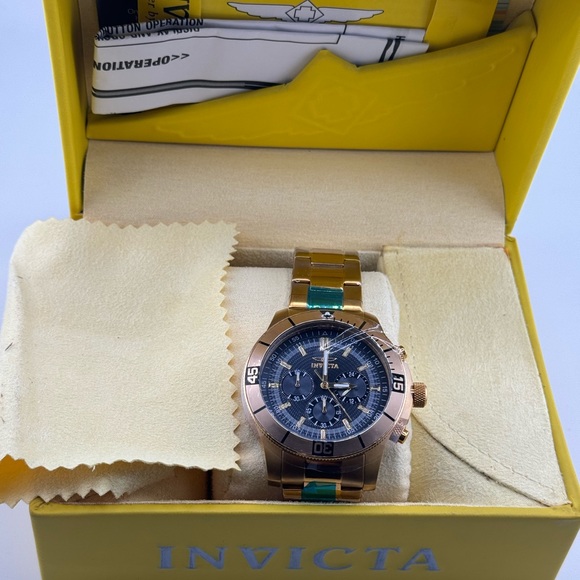 Limited edition 18k Gold Vermeil Mens Invicta Watch, best gift for men, original - Picture 8 of 8